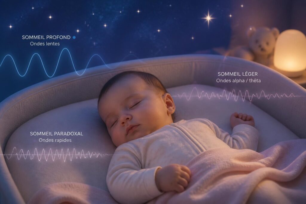découvrez les différentes phases du cycle de sommeil du bébé pour mieux comprendre ses besoins et l'aider à bien dormir.