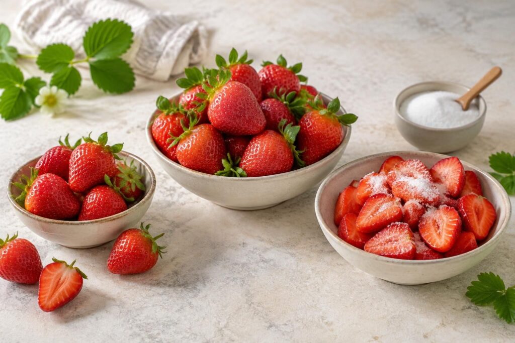 découvrez le nombre de calories dans les fraises pour 100 g ou 250 g, et comparez leur apport énergétique avec celui des fraises sucrées.